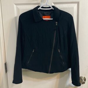 Joe Fresh Light Black Moto Jacket Cross Zip Women’s Size Medium Fall Pockets
